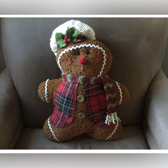 Set of 2 Sparkle Dusted Gingerbread Plush Pillows - Picture 3 of 5